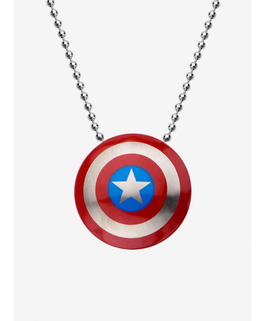 Discount Sale Marvel Captain America Shield Necklace $9.60 Necklaces