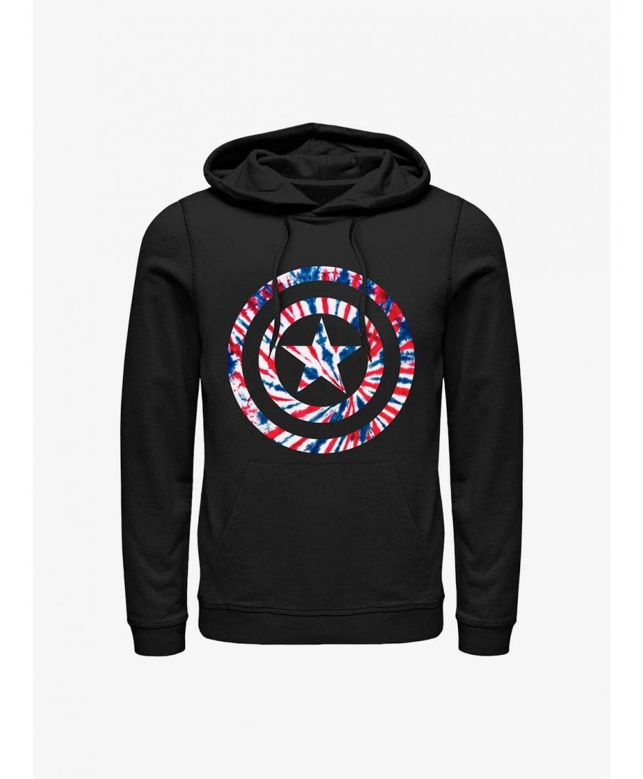 Special Marvel Captain America Tie-Dye America Hoodie $19.31 Hoodies