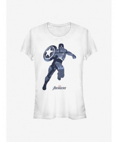 Seasonal Sale Marvel Captain America Cap Scene Girls T-Shirt $9.71 T-Shirts