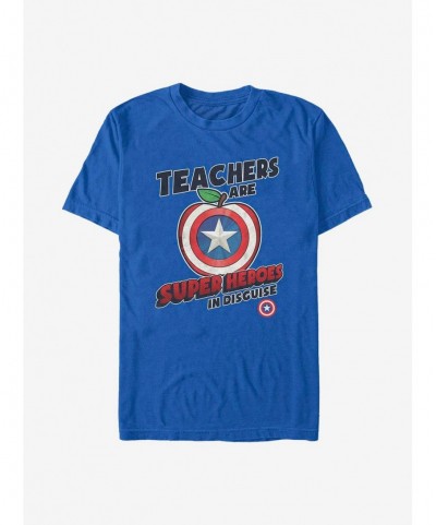 Bestselling Marvel Captain America Teachers Are Superheroes T-Shirt $7.41 T-Shirts