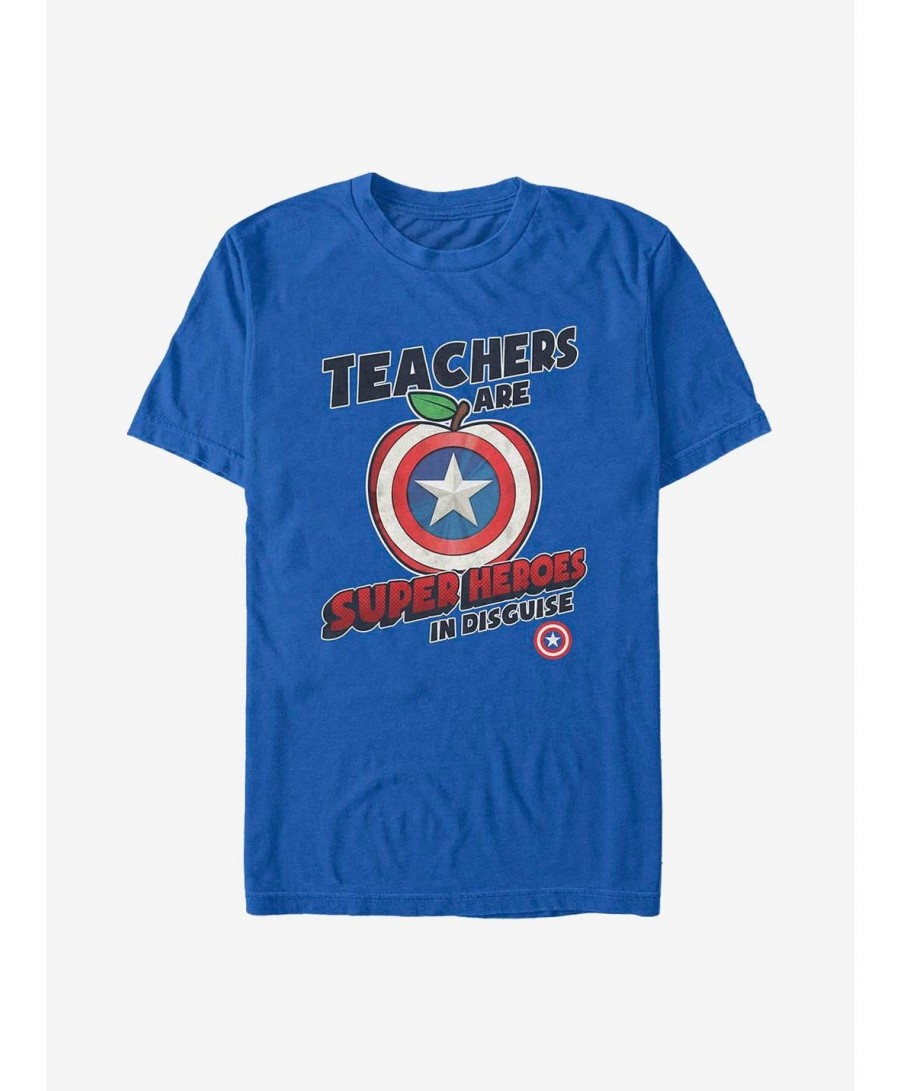 Bestselling Marvel Captain America Teachers Are Superheroes T-Shirt $7.41 T-Shirts