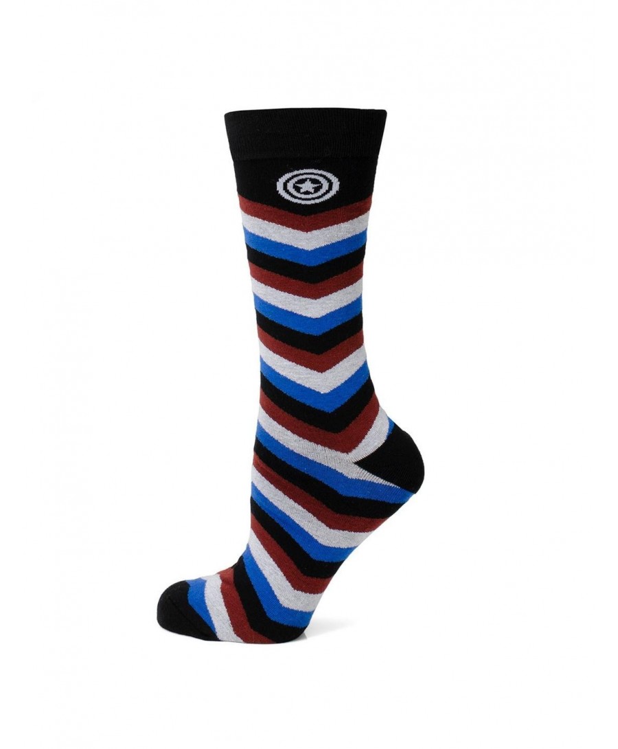 Limited-time Offer Marvel Captain America Chevron Stripe Men's Socks $6.17 Socks