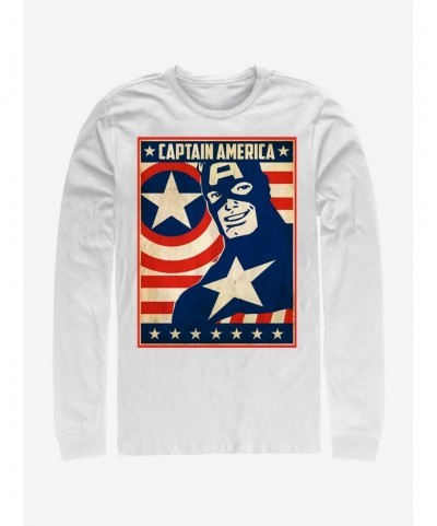 Festival Price Marvel Captain America Da Poster Long-Sleeve T-Shirt $12.50 T-Shirts