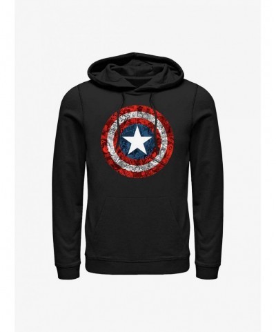 Limited Time Special Marvel Captain America Comic Book Shield Overlay Hoodie $21.55 Hoodies