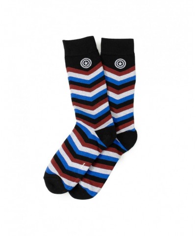 Limited-time Offer Marvel Captain America Chevron Stripe Men's Socks $6.17 Socks