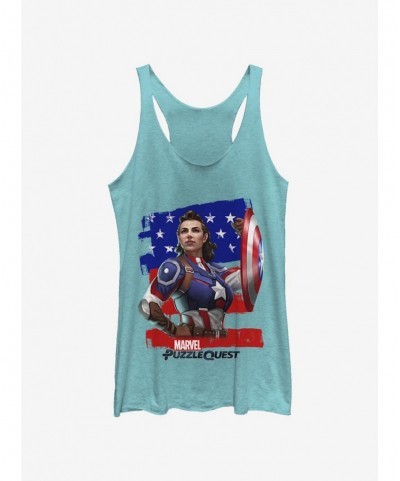 Huge Discount Marvel Captain America Hero Peggie Girls Tank $8.81 Tanks