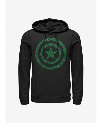 Sale Item Marvel Captain America Clover Shield Hoodie $17.51 Hoodies