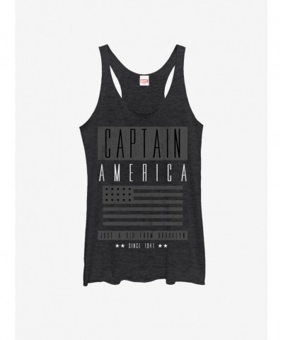 Flash Deal Marvel Captain America Grey Out Captain Girls Tank $8.03 Tanks