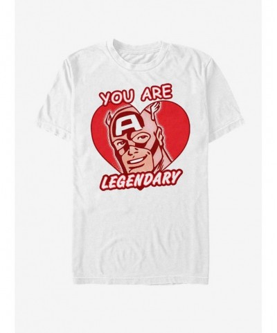 Discount Sale Marvel Captain America Legendary Heart T-Shirt $9.08 T-Shirts