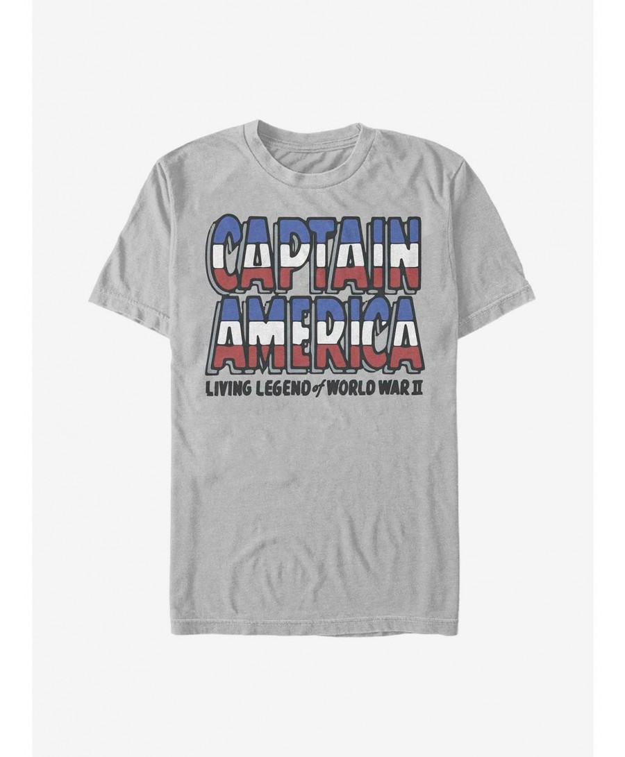 Crazy Deals Marvel Captain America Living Legend T-Shirt $11.47 T-Shirts