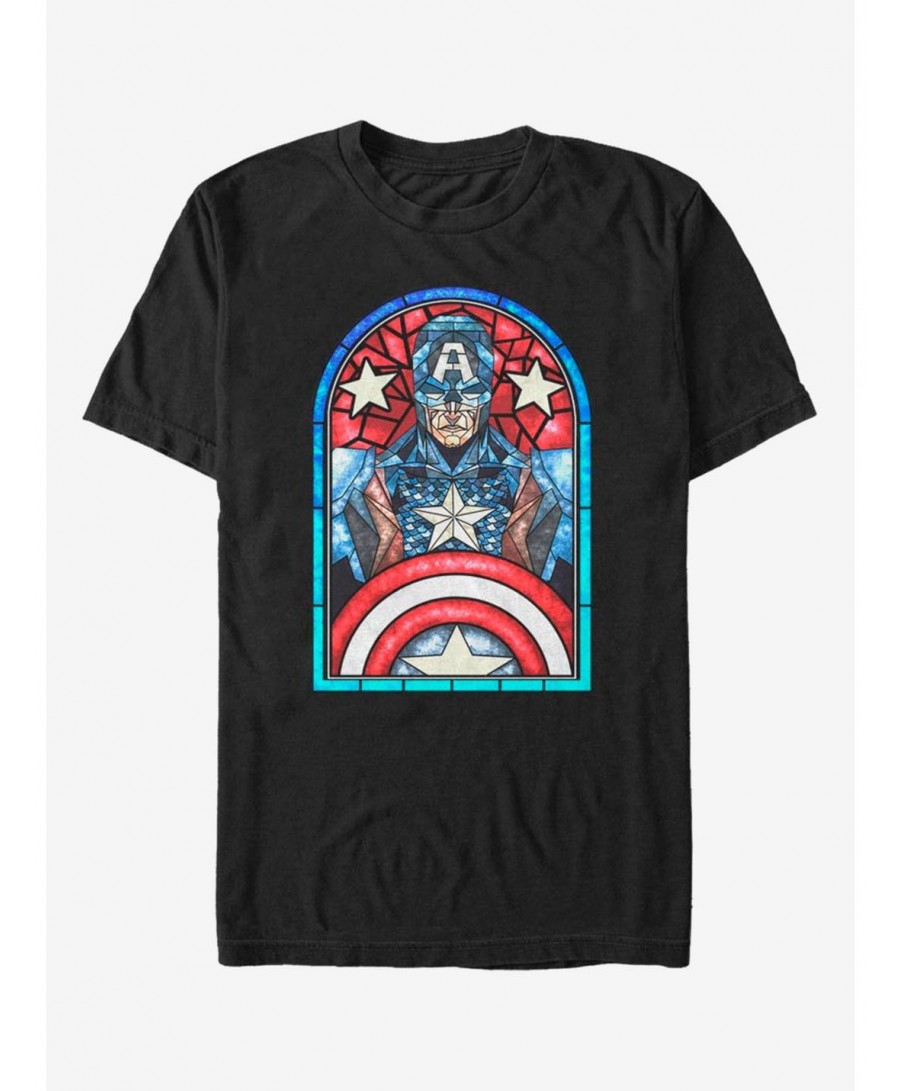 Trendy Marvel Captain America Glass T-Shirt $11.71 T-Shirts