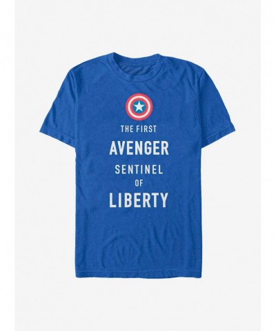 Fashion Marvel Captain America Sentinel Liberty T-Shirt $11.47 T-Shirts