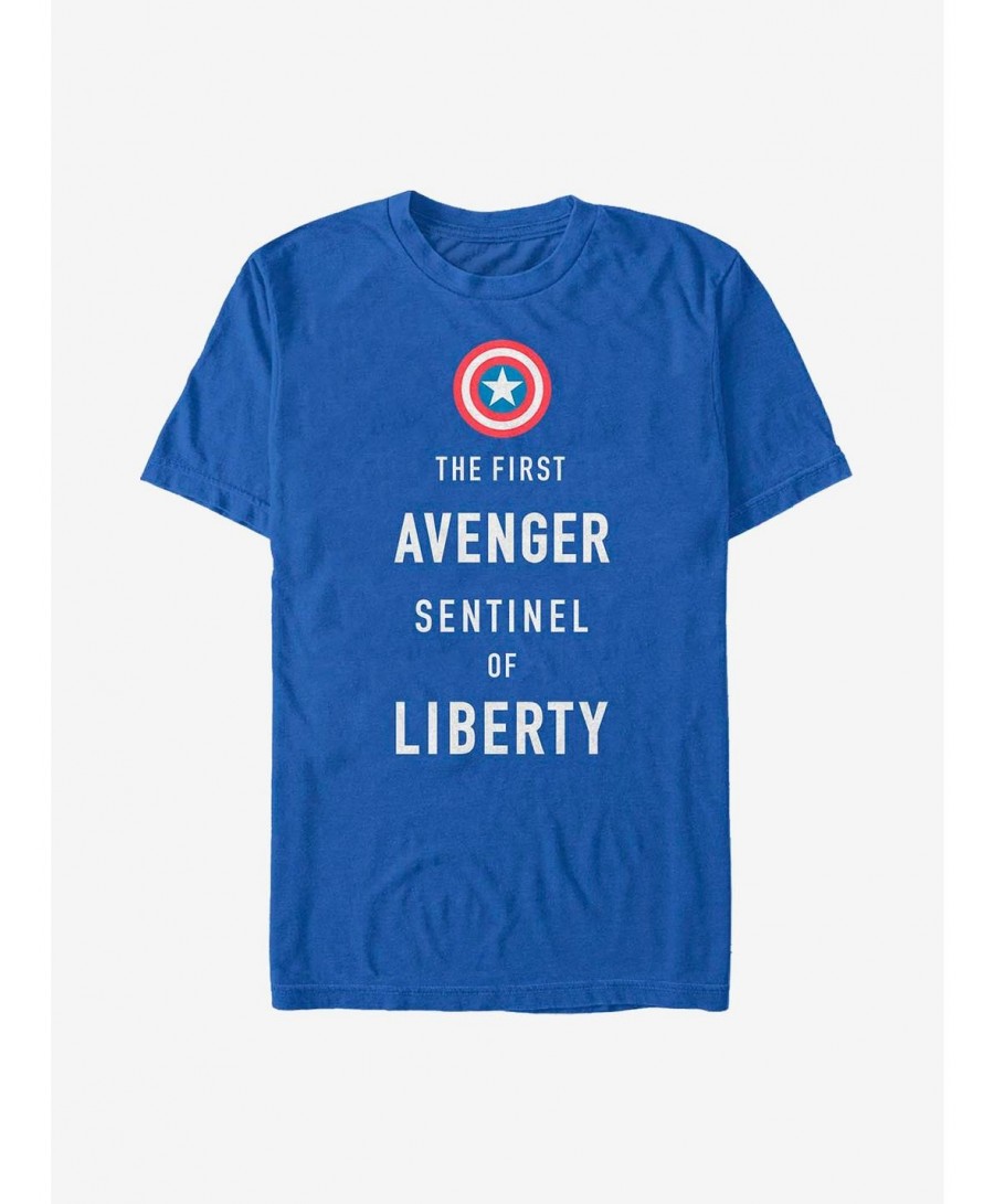 Fashion Marvel Captain America Sentinel Liberty T-Shirt $11.47 T-Shirts