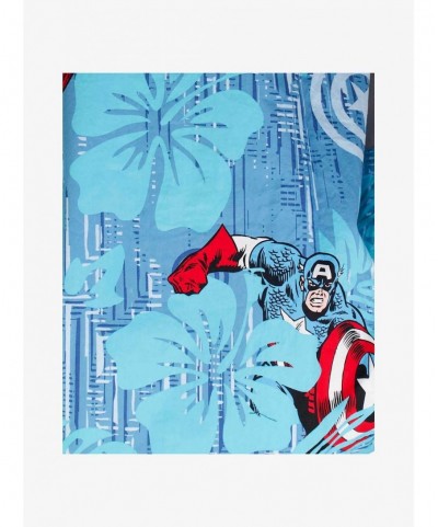 Hot Sale Marvel Captain America Captain Island Woven Button-Up $21.55 Others