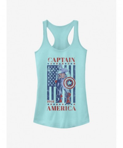 Hot Sale Marvel Captain America Captain 'Merica Girls Tank $10.21 Tanks