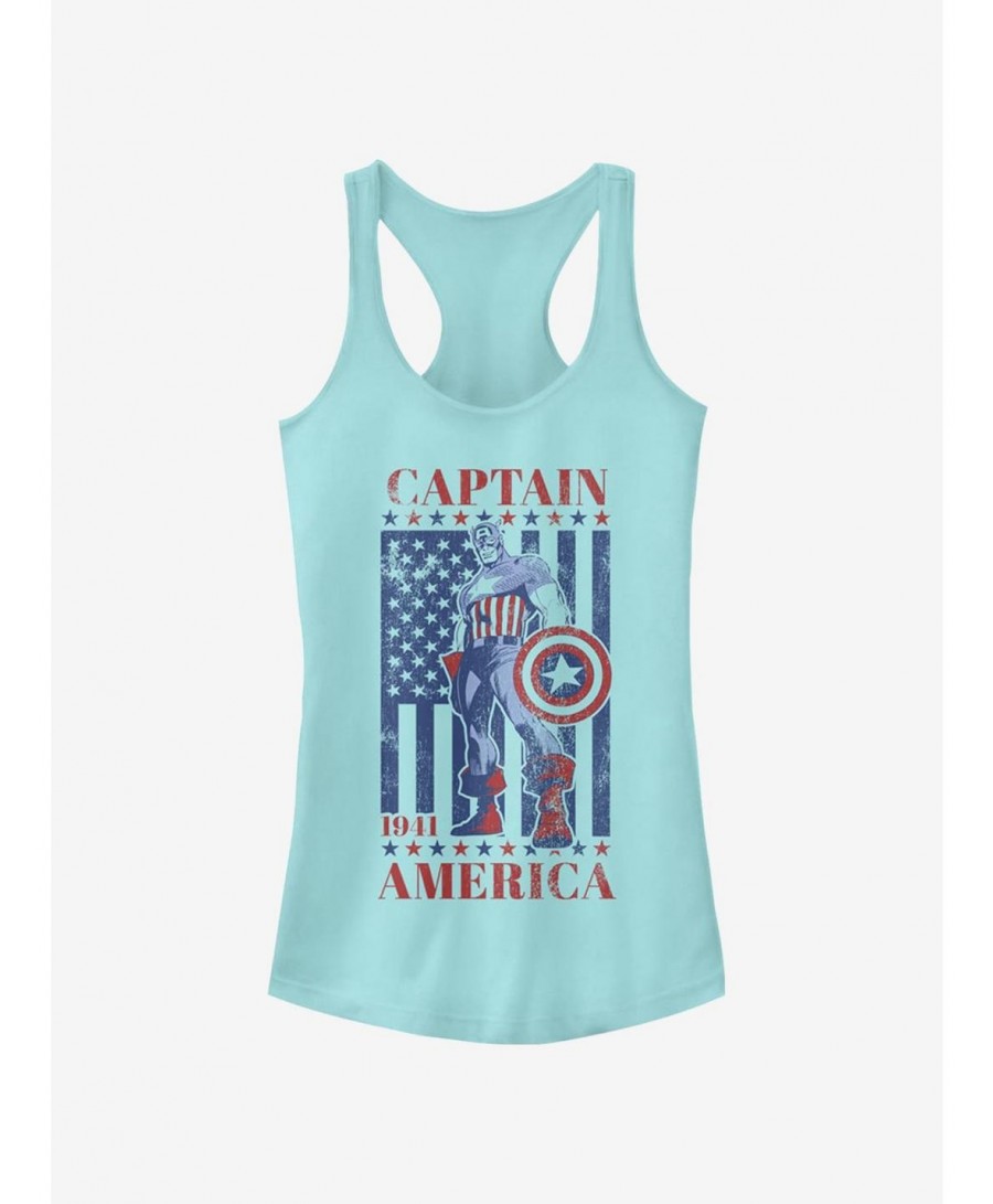 Hot Sale Marvel Captain America Captain 'Merica Girls Tank $10.21 Tanks