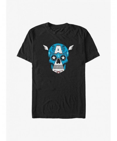 Flash Deal Marvel Captain America Sugar Skull Big & Tall T-Shirt $13.16 T-Shirts