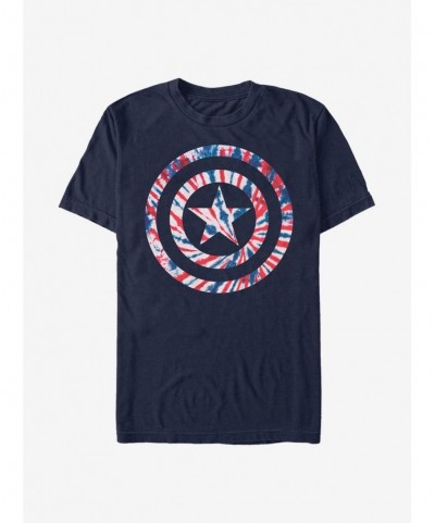 Festival Price Marvel Captain America Tie-Dye T-Shirt $9.80 T-Shirts