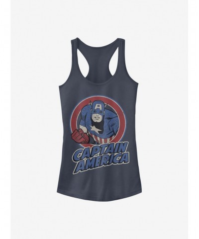 Value for Money Marvel Captain America Captain America Thrifted Girls Tank $11.45 Tanks