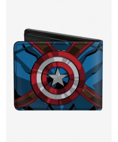 Bestselling Marvel Captain America Chest Star Back Shield Bifold Wallet $9.20 Wallets