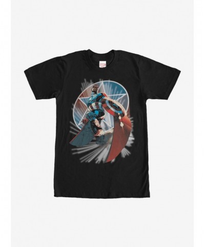 Limited-time Offer Marvel Captain America Wings T-Shirt $11.71 T-Shirts