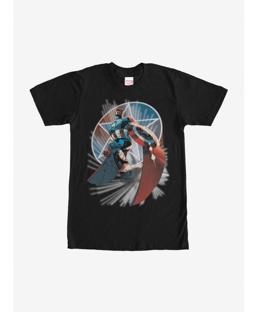 Limited-time Offer Marvel Captain America Wings T-Shirt $11.71 T-Shirts