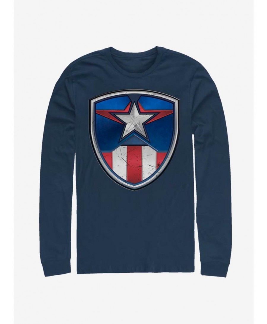 New Arrival Marvel Captain America Captain Crest Long-Sleeve T-Shirt $9.87 T-Shirts