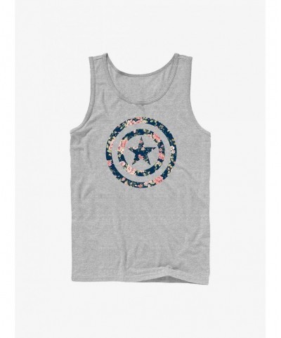 Premium Marvel Captain America Floral Shield Tank $9.71 Tanks