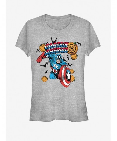 Big Sale Marvel Halloween Spooky Captain America Girls T-Shirt $11.45 T-Shirts