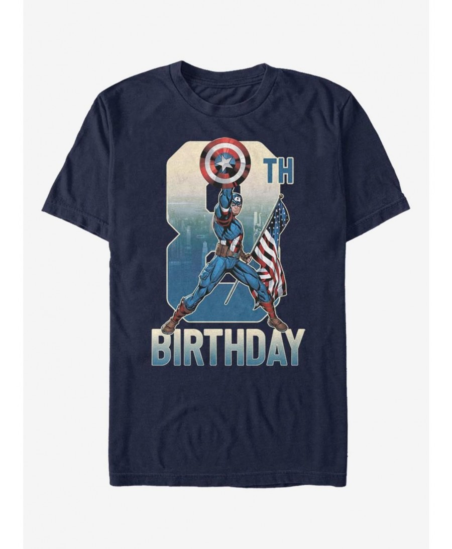 Limited-time Offer Marvel Captain America 8th Birthday T-Shirt $9.08 T-Shirts