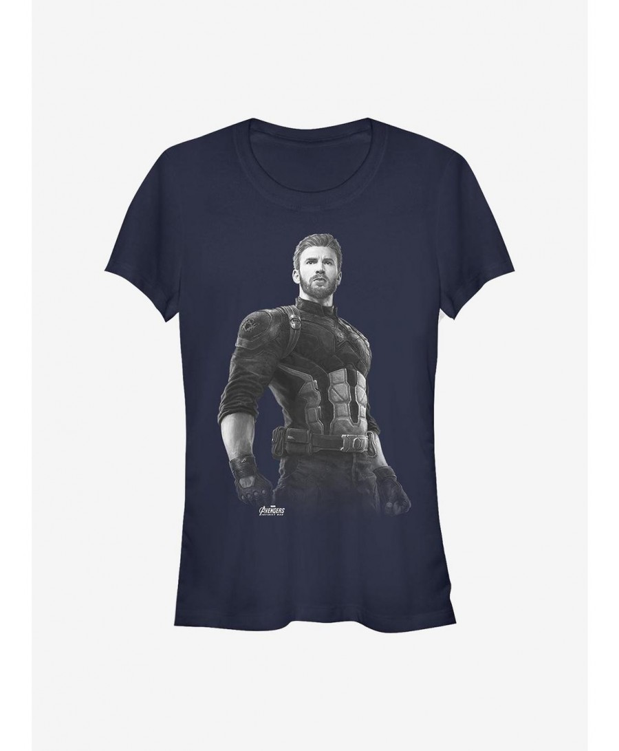 Flash Deal Marvel Captain America Fierce Pose Girls T-Shirt $10.96 T-Shirts