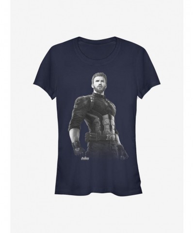 Flash Deal Marvel Captain America Fierce Pose Girls T-Shirt $10.96 T-Shirts