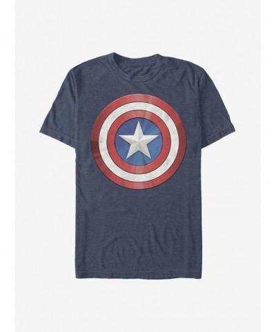 Crazy Deals Marvel Captain America Shiny Shield T-Shirt $11.47 T-Shirts