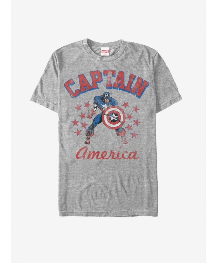 Best Deal Marvel Classic Captain America Stars T-Shirt $8.60 T-Shirts