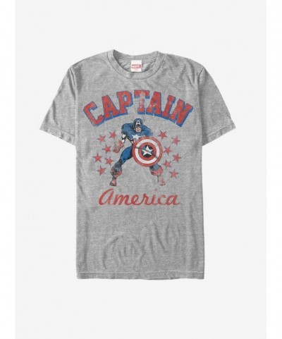 Best Deal Marvel Classic Captain America Stars T-Shirt $8.60 T-Shirts