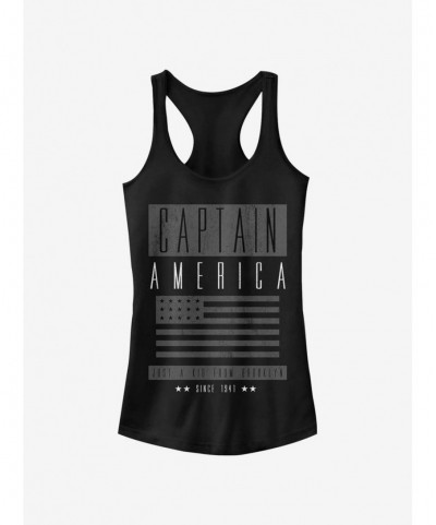 Discount Sale Marvel Captain America Greyout Captain Girls Tank $7.47 Tanks