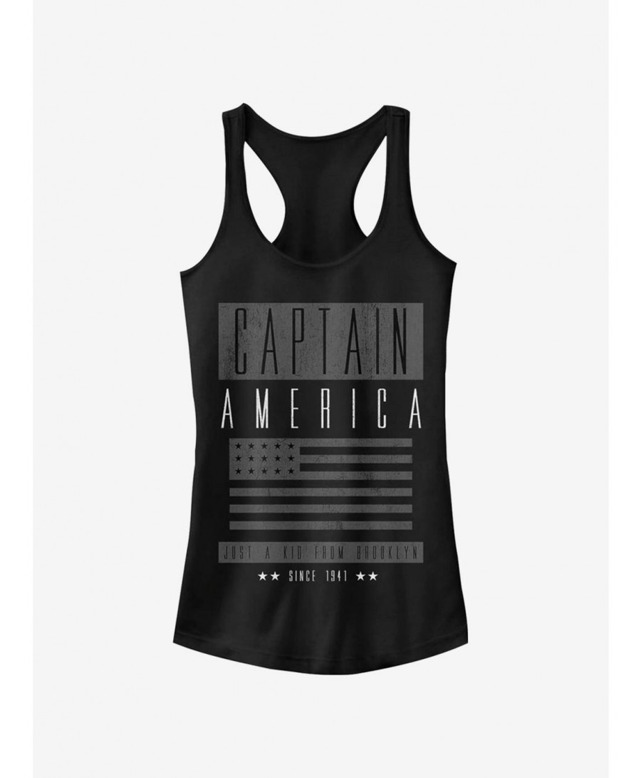 Discount Sale Marvel Captain America Greyout Captain Girls Tank $7.47 Tanks