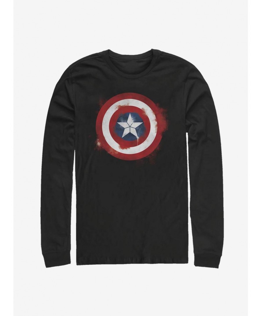 Value Item Marvel Captain America Spray Logo Long-Sleeve T-Shirt $14.81 T-Shirts