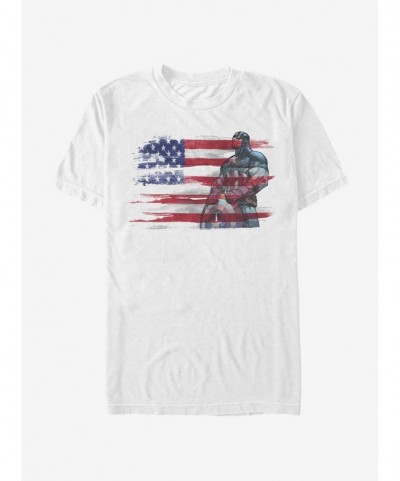 Value Item Marvel Captain America Captain Inkflag T-Shirt $10.99 T-Shirts