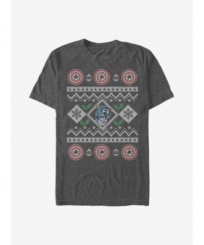 Limited-time Offer Marvel Captain America Ugly Holiday T-Shirt $8.37 T-Shirts