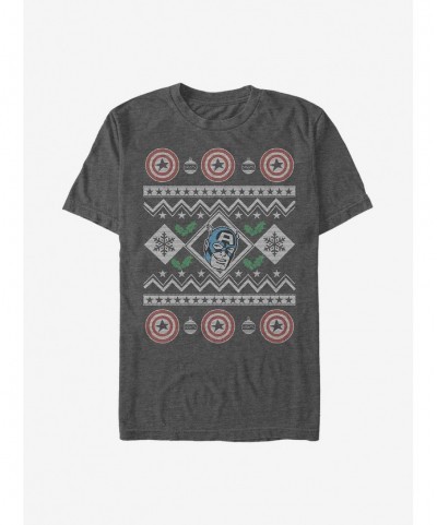 Limited-time Offer Marvel Captain America Ugly Holiday T-Shirt $8.37 T-Shirts