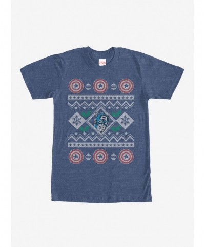 Limited-time Offer Marvel Captain America Ugly Holiday T-Shirt $8.37 T-Shirts