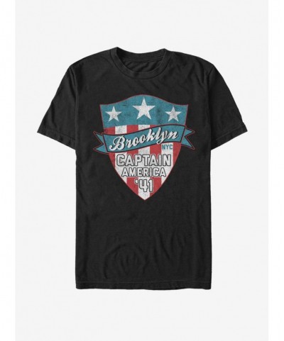 Unique Marvel Captain America Brooklyn Captain Logo T-Shirt $8.37 T-Shirts