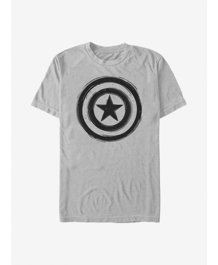 Unique Marvel Captain America Woodcut Cap America T-Shirt $10.76 T-Shirts