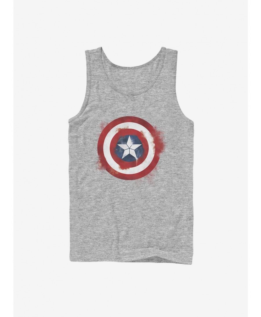 Hot Selling Marvel Captain America Spray Logo Tank $11.95 Tanks