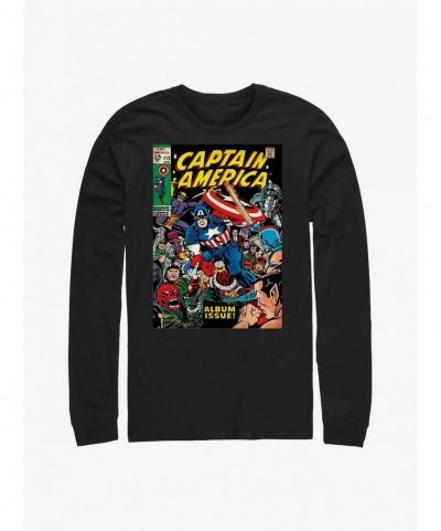 Hot Selling Marvel Captain America Comic Book Cover Long-Sleeve T-Shirt $14.81 T-Shirts