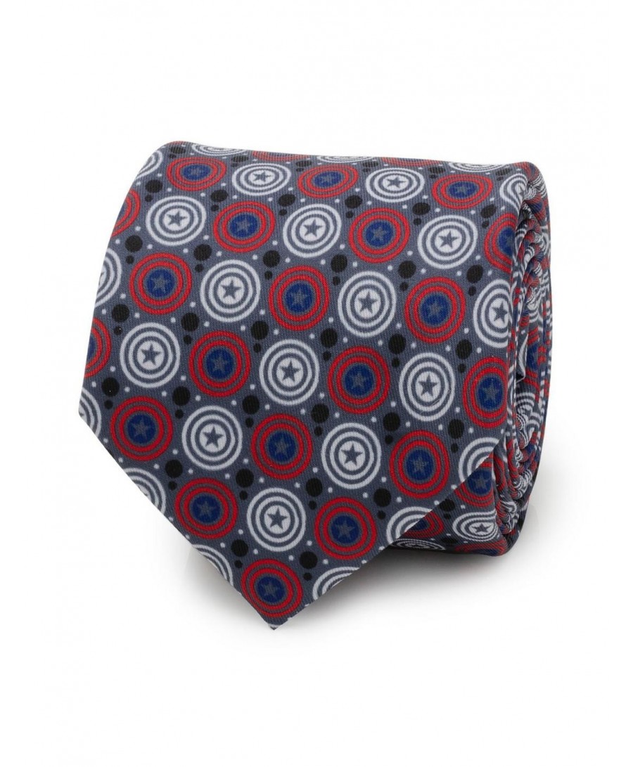 Crazy Deals Marvel Captain America Shield Grey Men's Tie $6.77 Ties