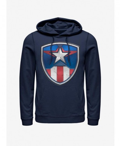 Festival Price Marvel Captain America Captain Crest Hoodie $19.31 Hoodies