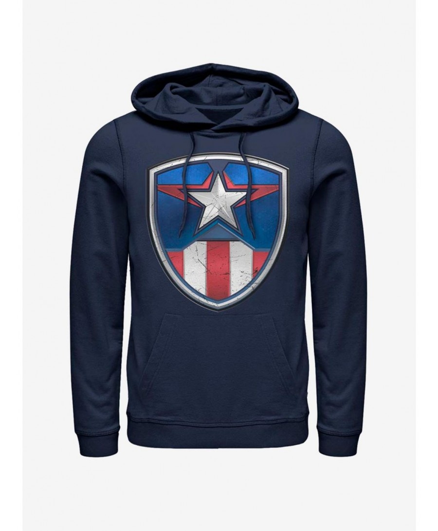 Festival Price Marvel Captain America Captain Crest Hoodie $19.31 Hoodies