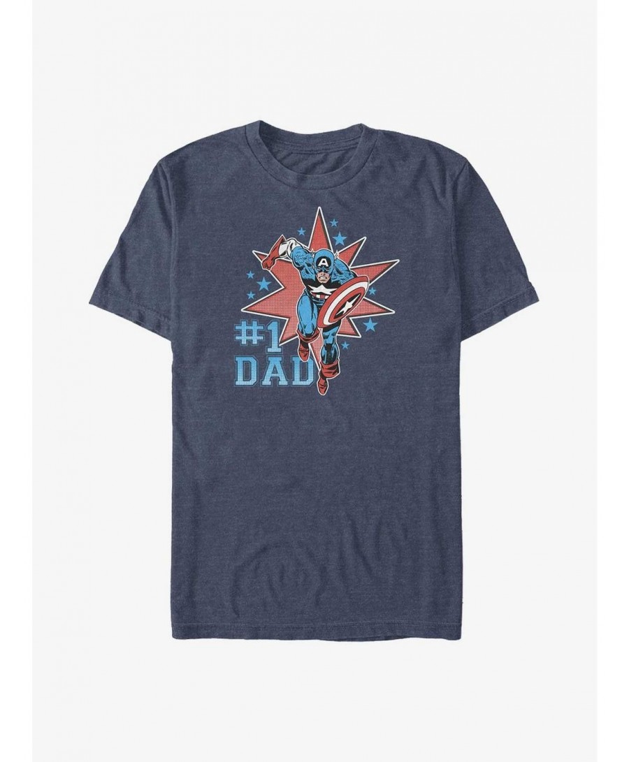 Limited-time Offer Marvel Captain America Number One Dad Big & Tall T-Shirt $12.26 T-Shirts